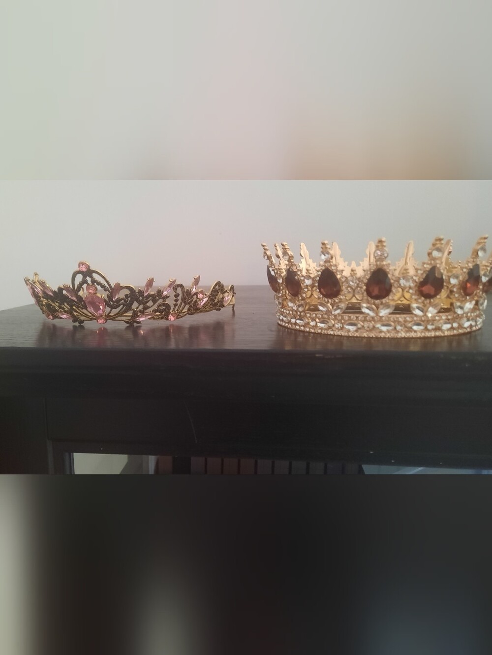 Gold and Pink Decorative Crowns Headband Set